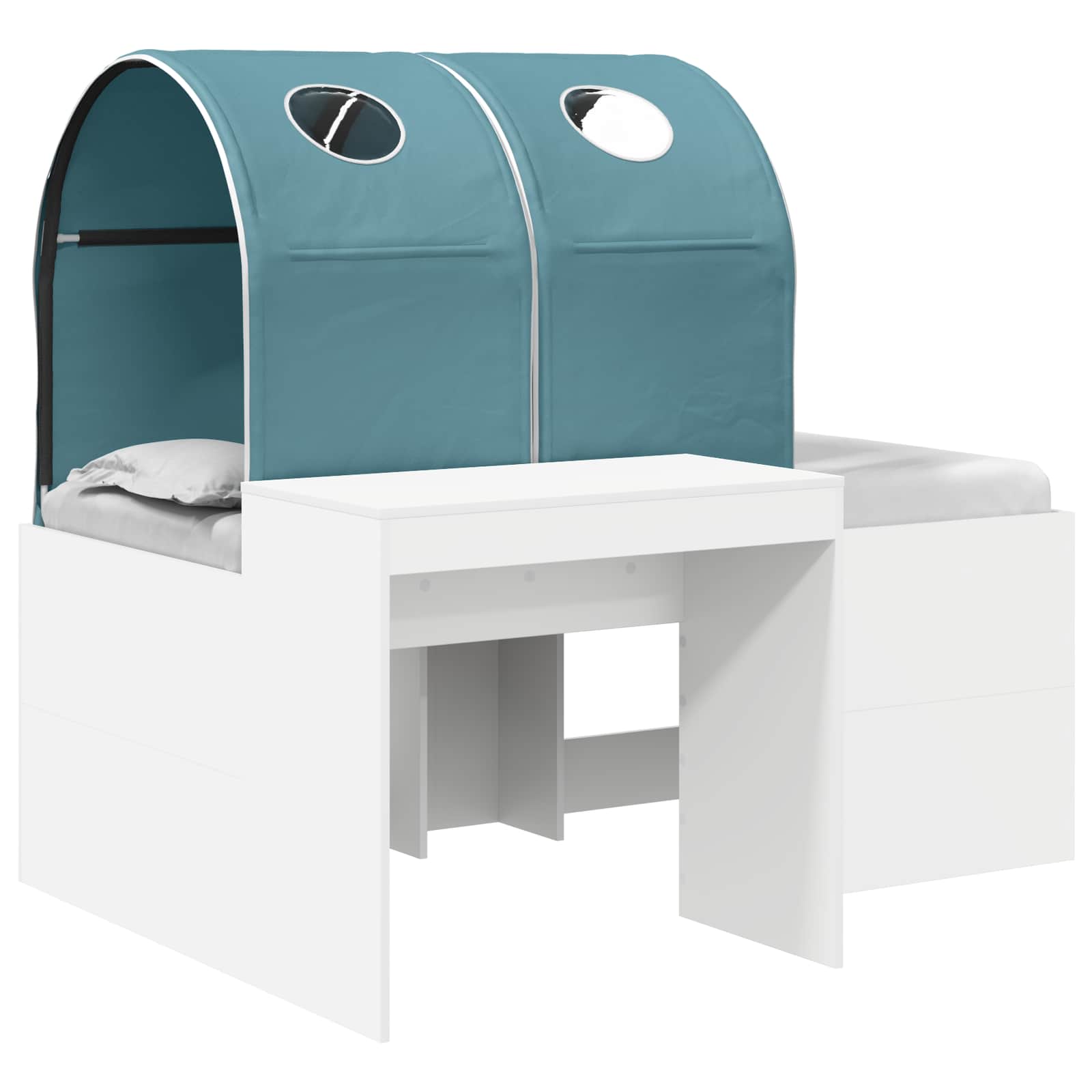 vidaXL Łóżko z Tunelami 4 pcs Dąb Artisian i Jasnoniebieski