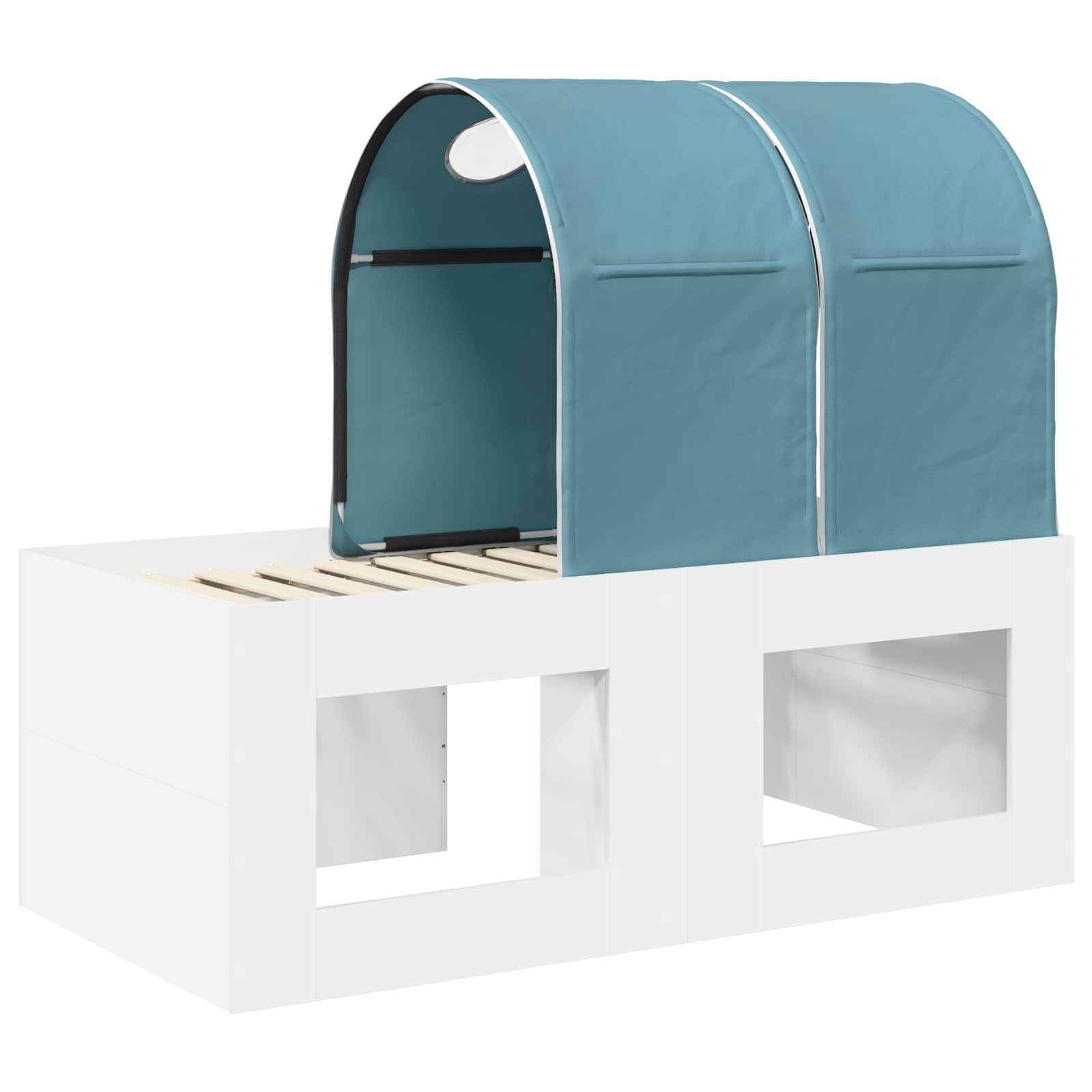 vidaXL Łóżko z Tunelami 4 pcs Dąb Artisian i Jasnoniebieski