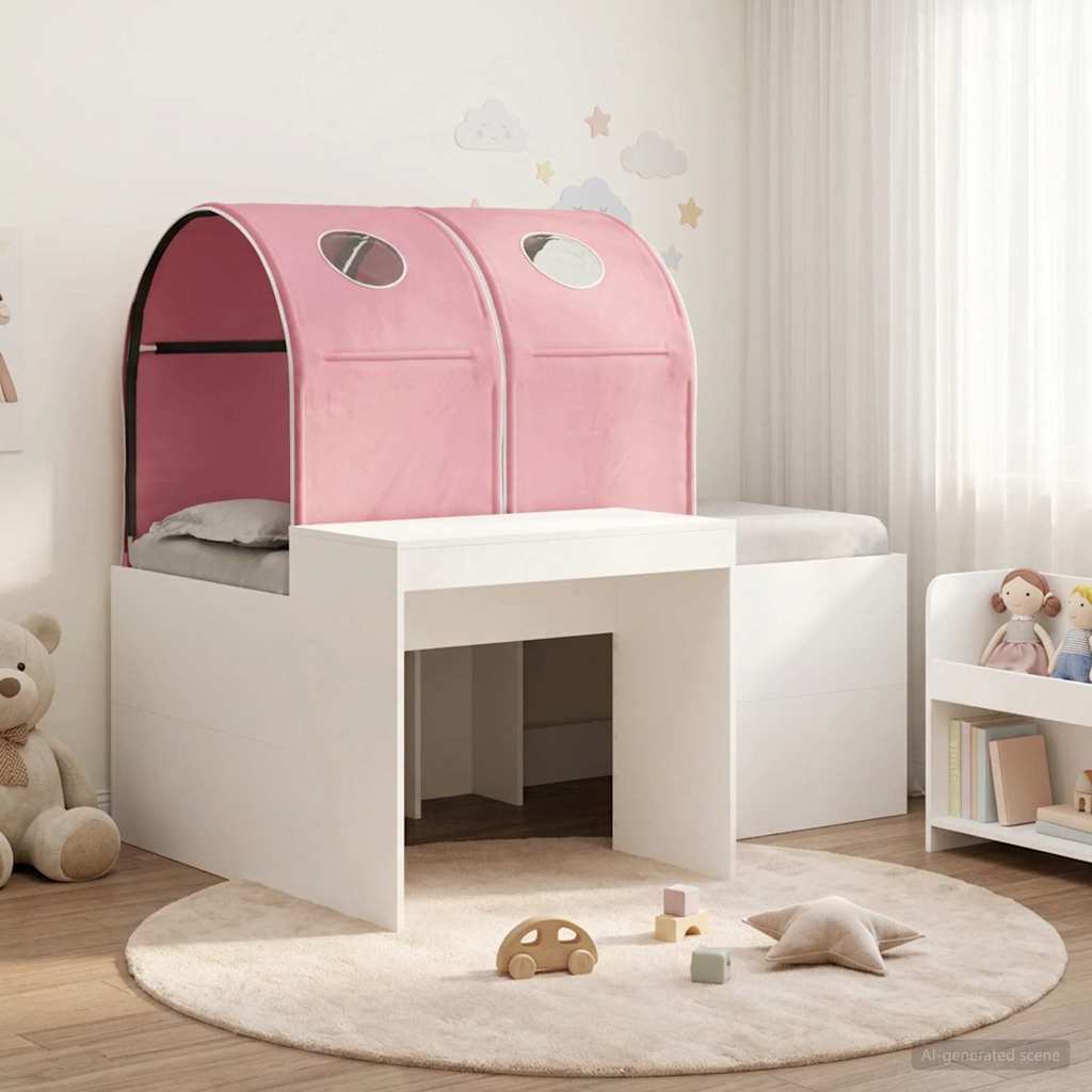 vidaXL Łóżko z Tunelami 4 pcs Dąb Artisian i Różowy