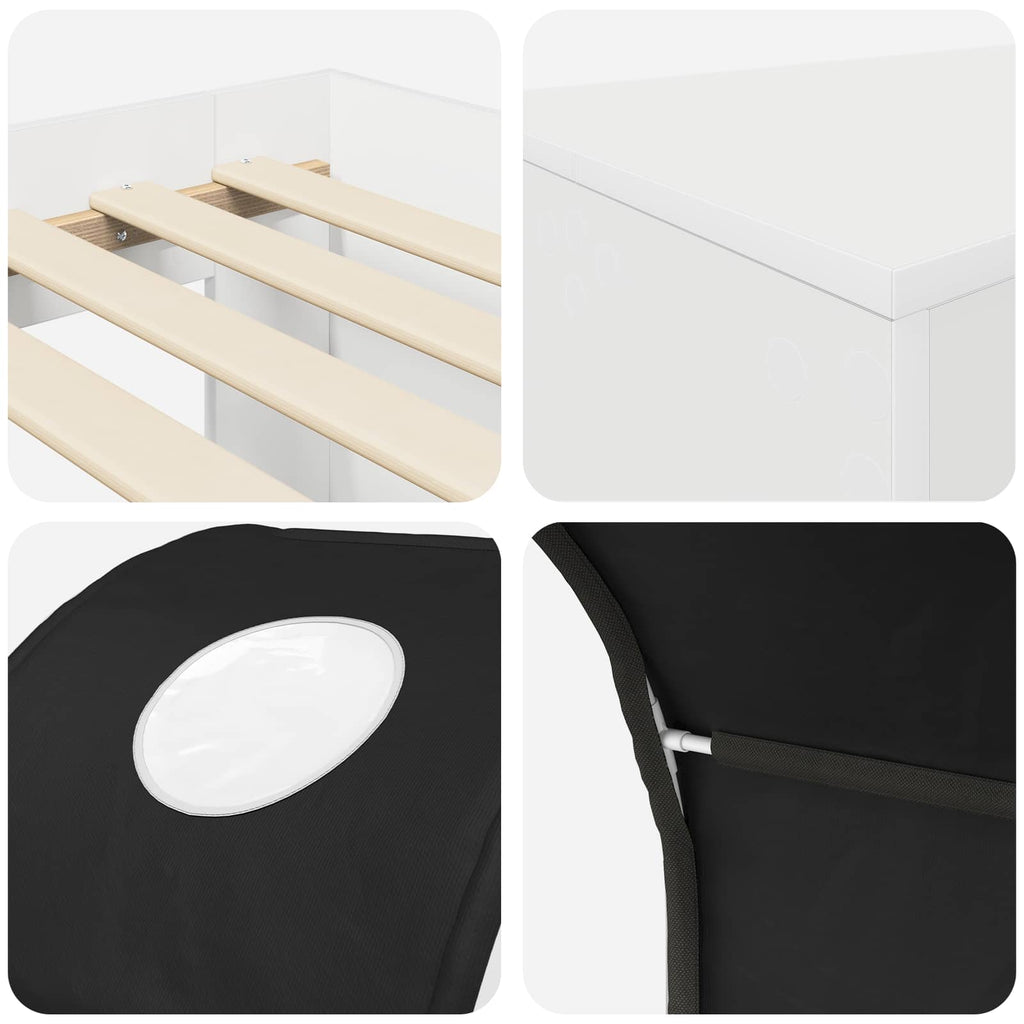 vidaXL Łóżko z Tunelami 4 pcs Dąb Artisian i Czarny