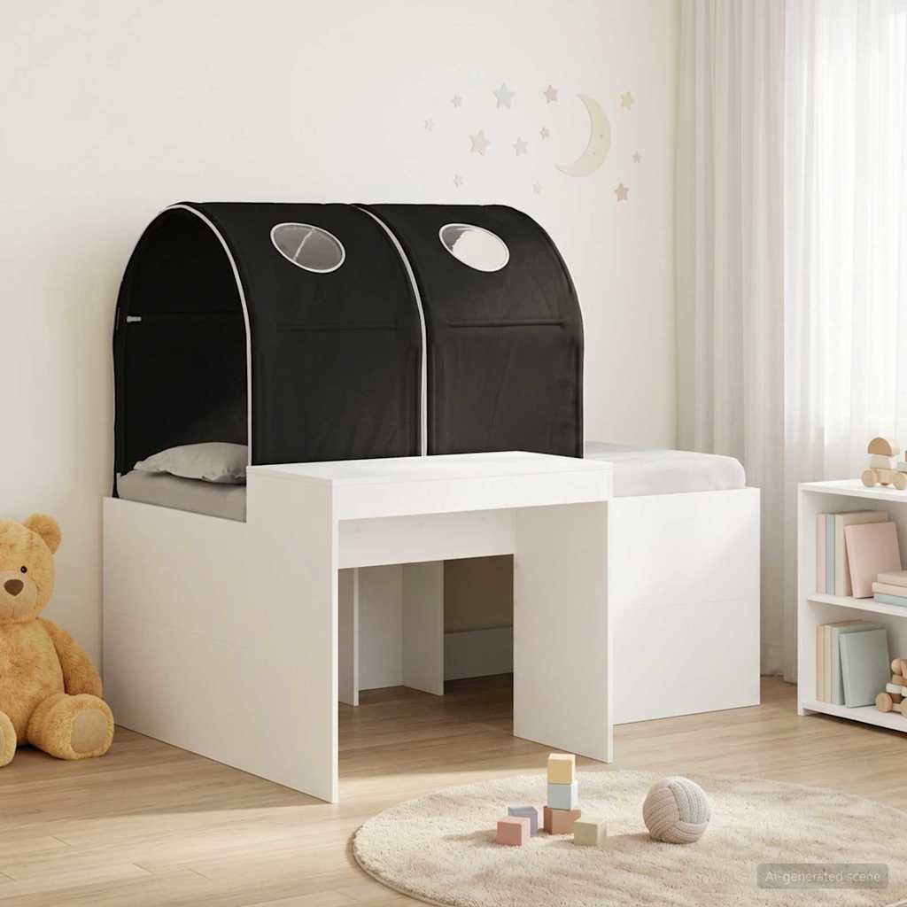 vidaXL Łóżko z Tunelami 4 pcs Dąb Artisian i Czarny
