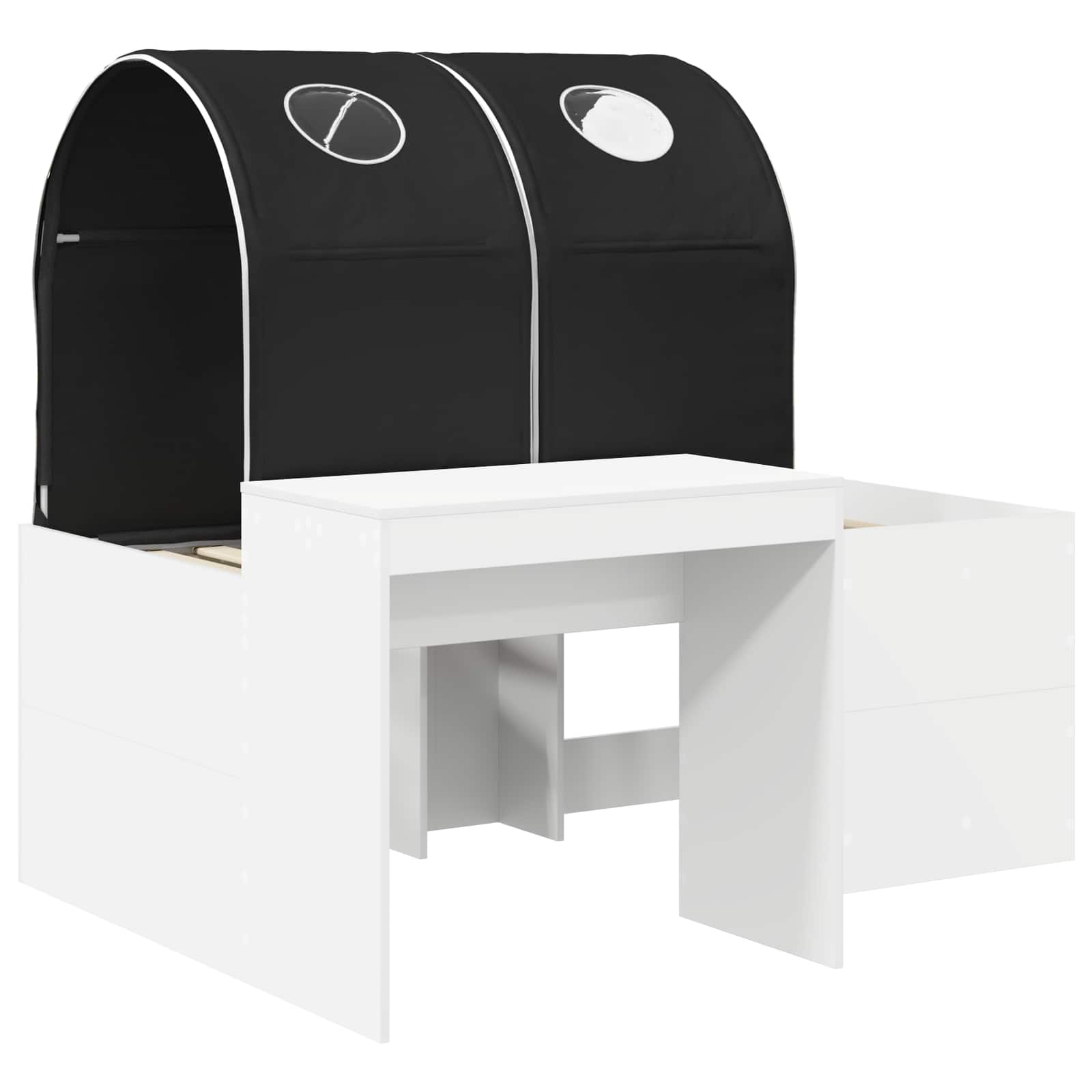 vidaXL Łóżko z Tunelami 4 pcs Dąb Artisian i Czarny