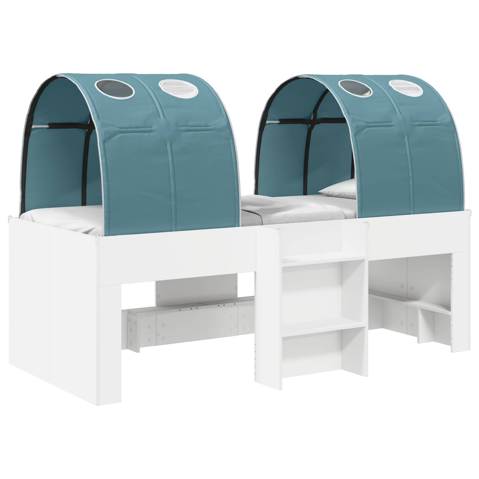 vidaXL Łóżko z Tunelami 4 pcs Biały i jasnoniebieski