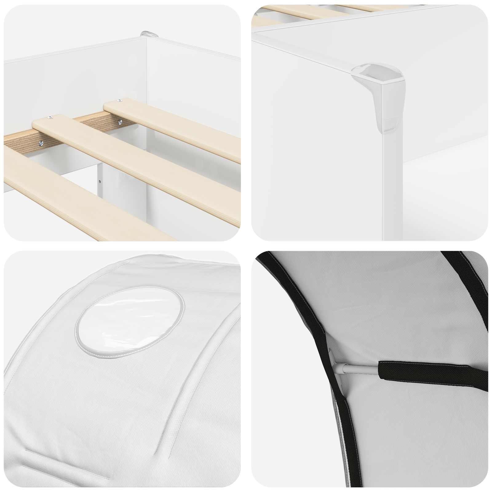 vidaXL Łóżko z Tunelami 4 pcs Biały Drewno inżynieryjne