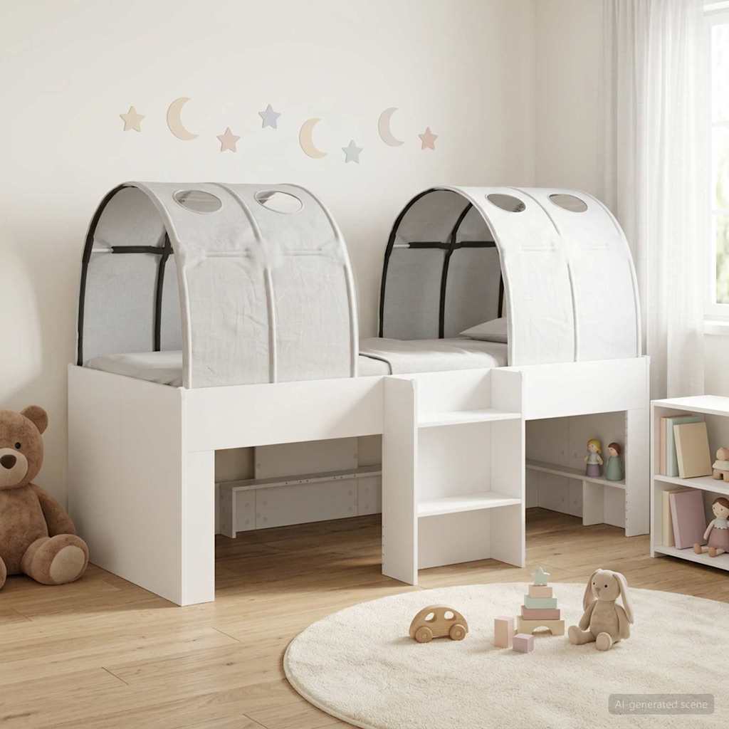 vidaXL Łóżko z Tunelami 4 pcs Biały Drewno inżynieryjne