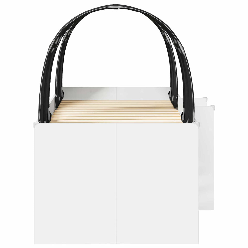 vidaXL Łóżko z Tunelami 4 pcs biały i czarny Drewno inżynieryjne