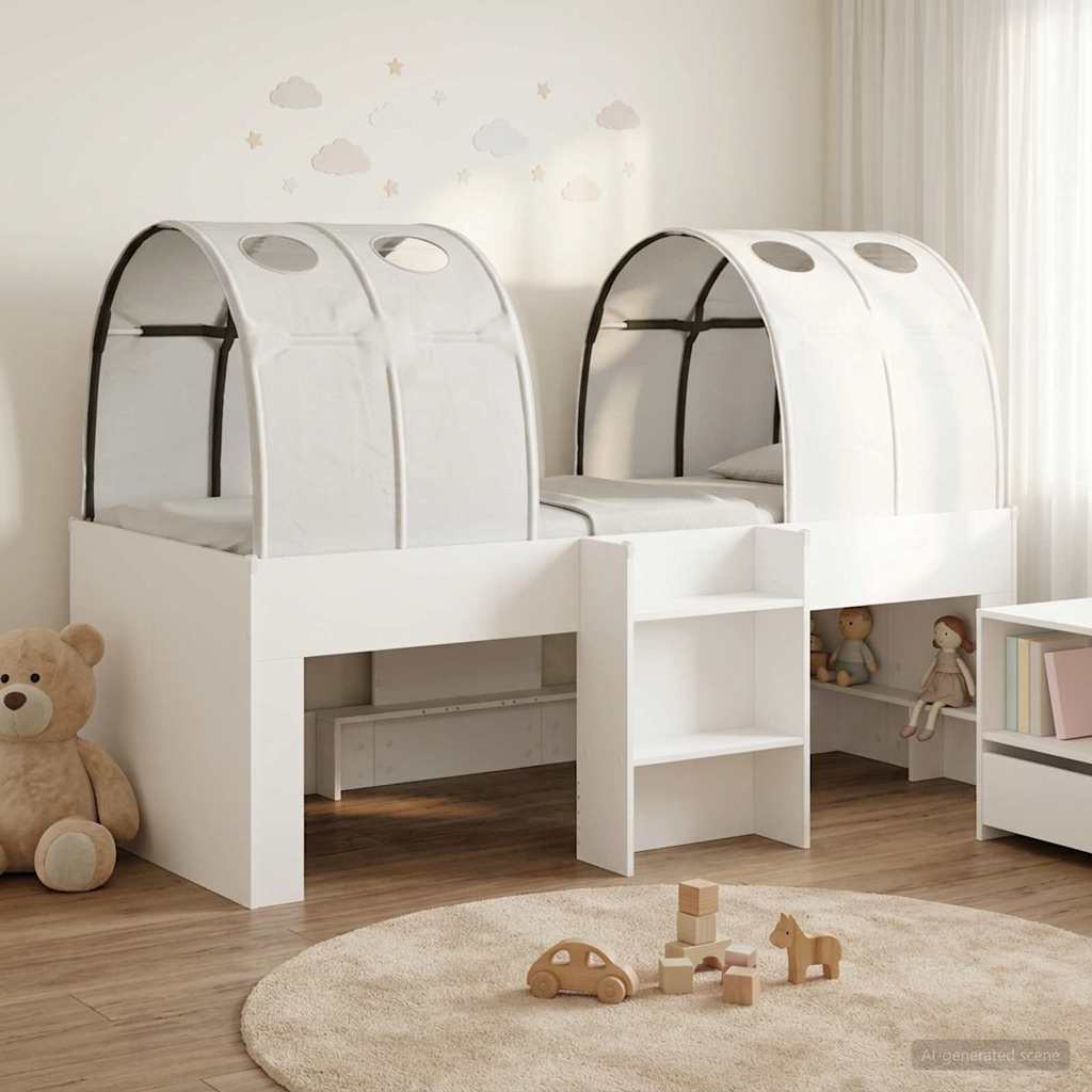 vidaXL Łóżko z Tunelami 4 pcs Biały Drewno inżynieryjne