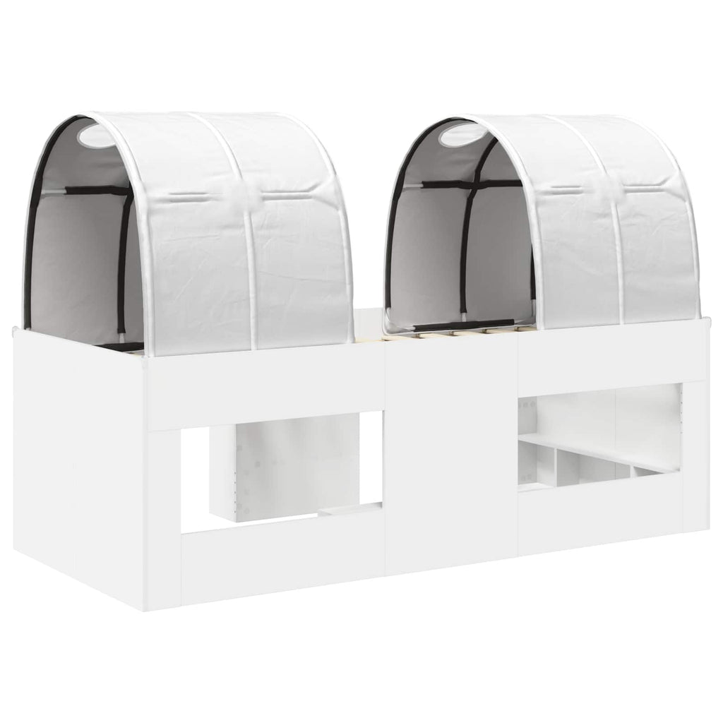 vidaXL Łóżko z Tunelami 4 pcs Biały Drewno inżynieryjne