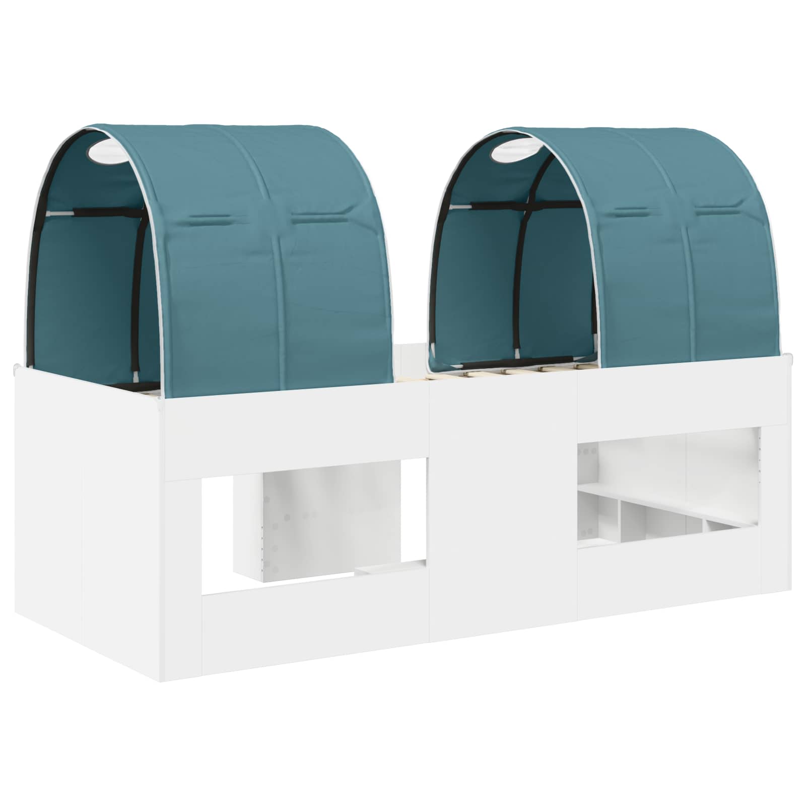 vidaXL Łóżko z Tunelami 4 pcs Biały i jasnoniebieski