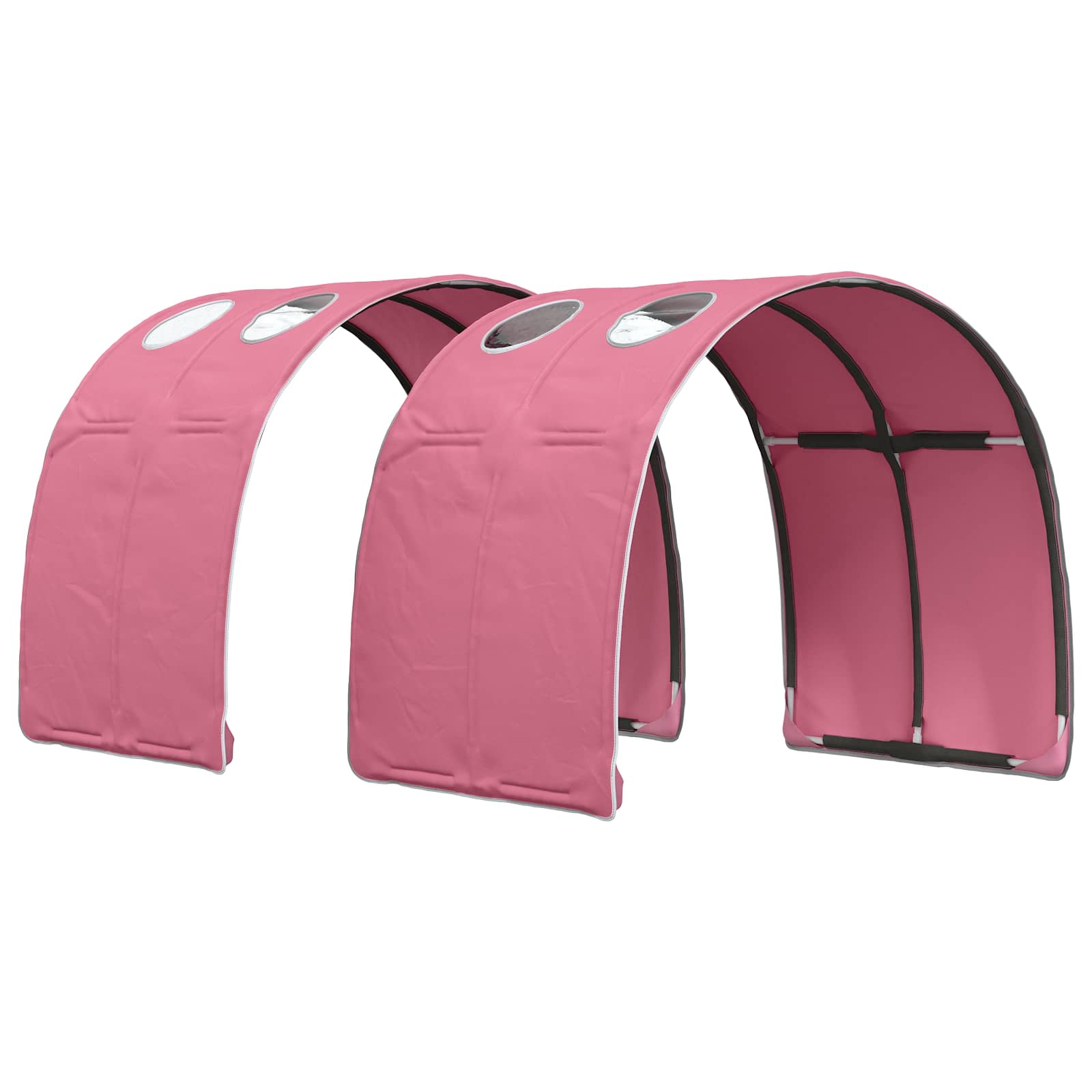 vidaXL Łóżko z Tunelami 4 pcs Biały i różowy Drewno inżynieryjne