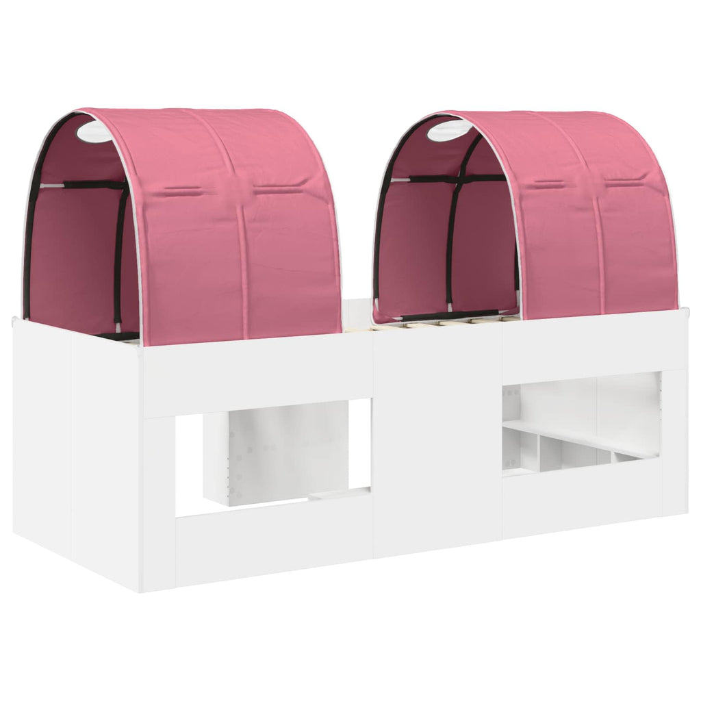 vidaXL Łóżko z Tunelami 4 pcs Biały i różowy Drewno inżynieryjne