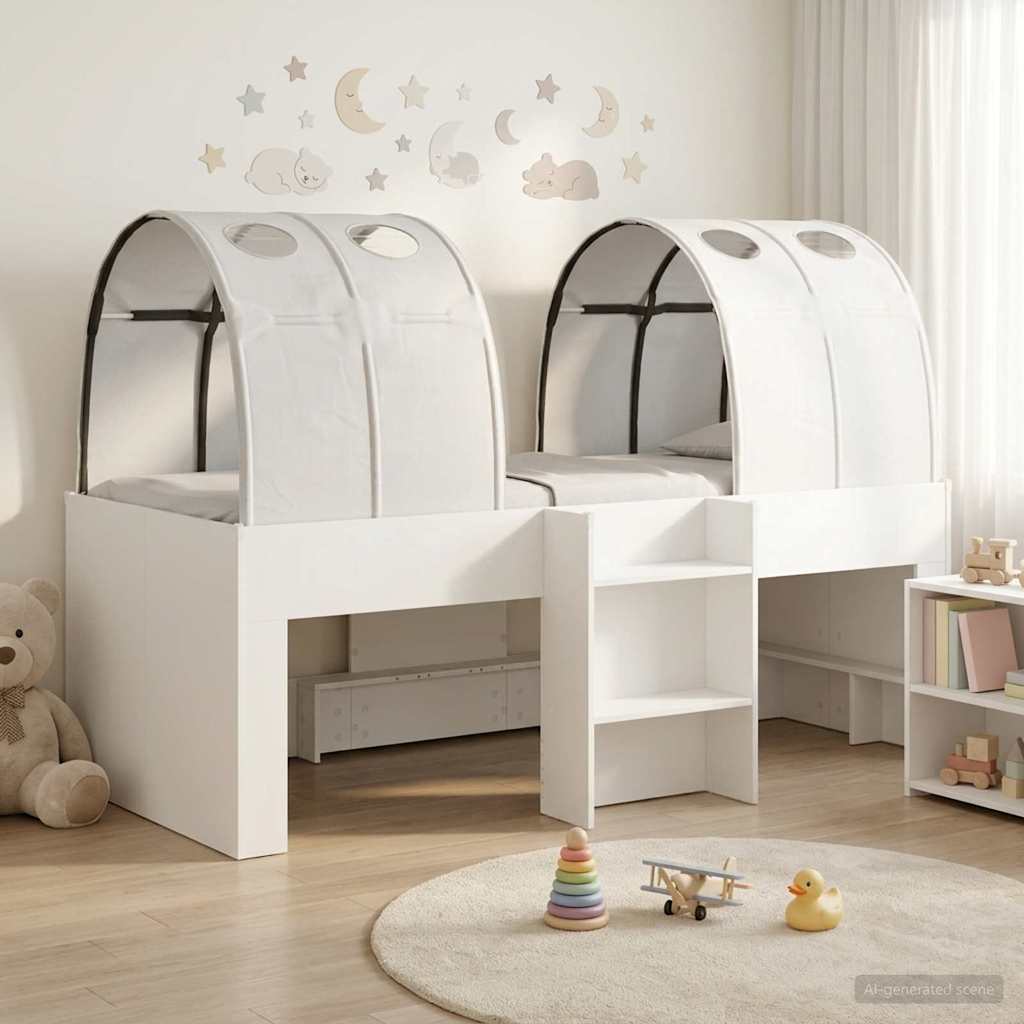 vidaXL Łóżko z Tunelami 4 pcs Biały Drewno inżynieryjne