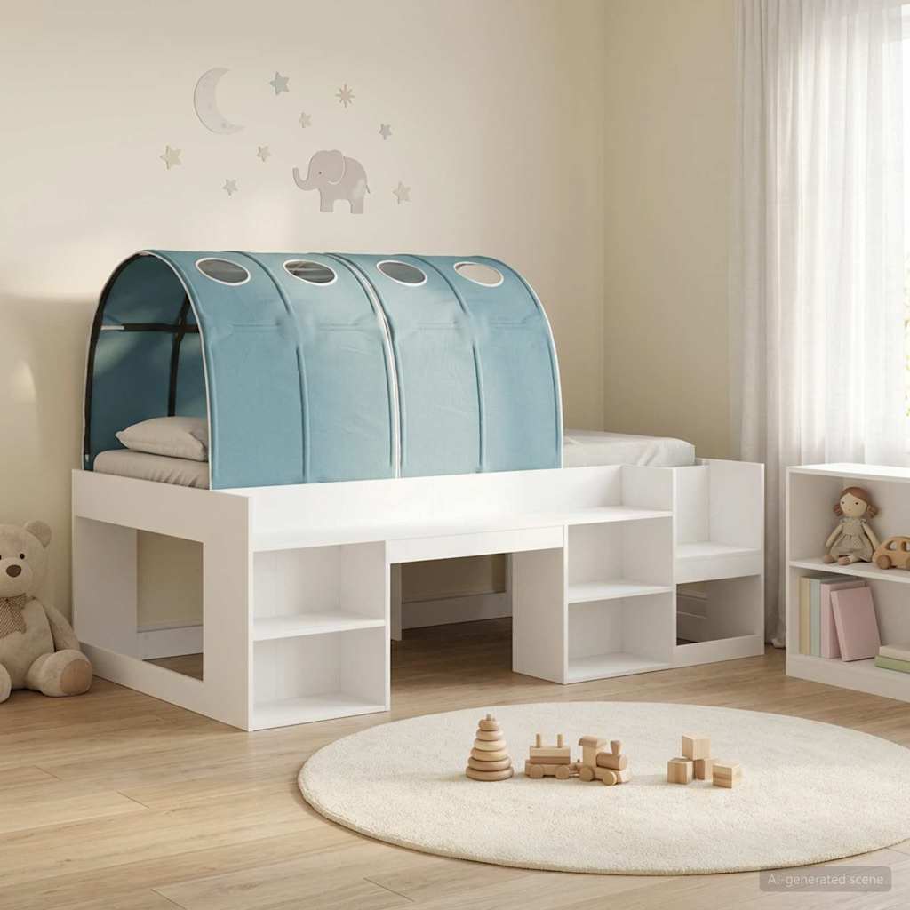vidaXL Łóżko z Tunelami 4 pcs Biały i jasnoniebieski