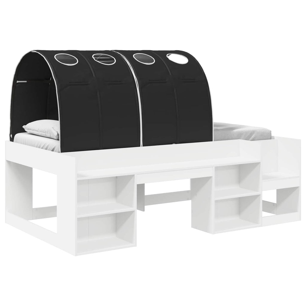 vidaXL Łóżko z Tunelami 4 pcs biały i czarny Drewno inżynieryjne