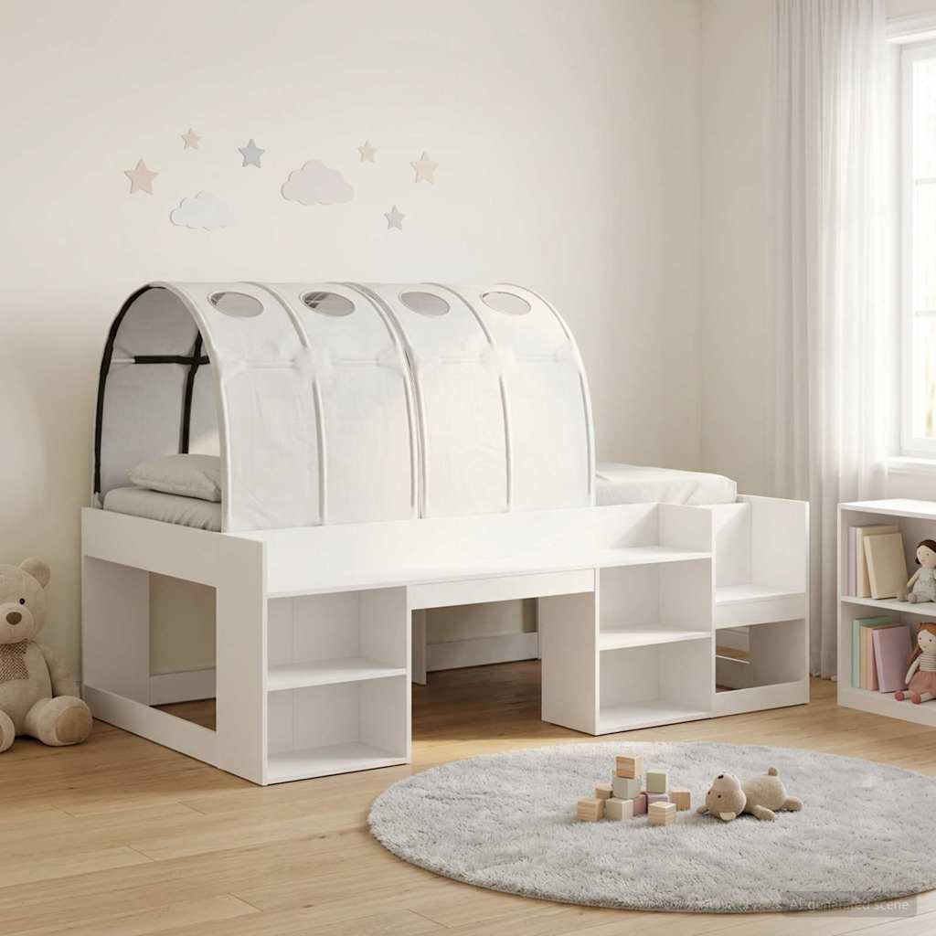 vidaXL Łóżko z Tunelami 4 pcs Biały Drewno inżynieryjne
