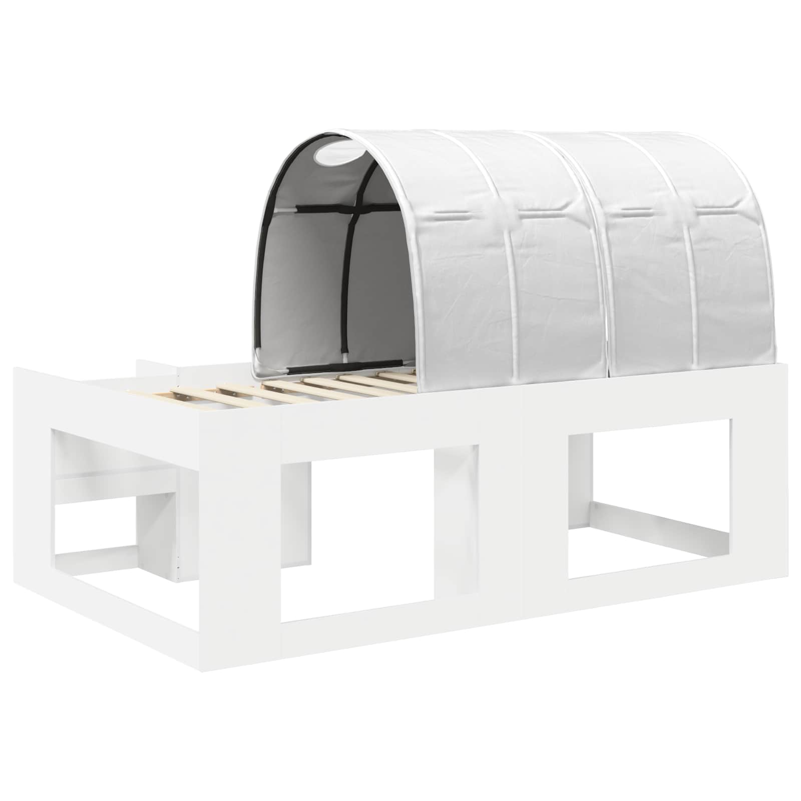 vidaXL Łóżko z tunelami z półką 3 pcs Biały Drewno inżynieryjne