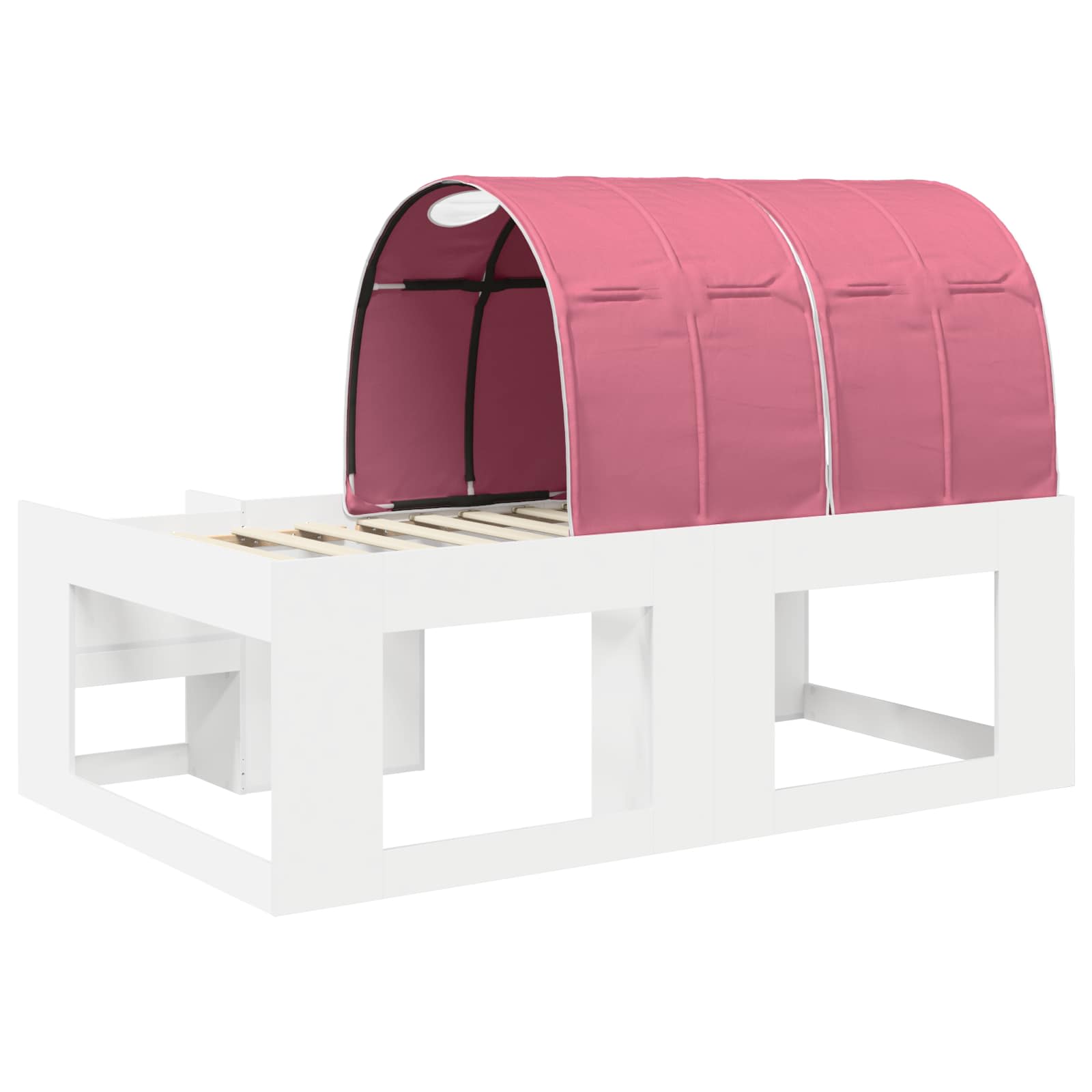 vidaXL Łóżko z tunelami 3 pcs Biały i różowy Materiał drewnopochodny