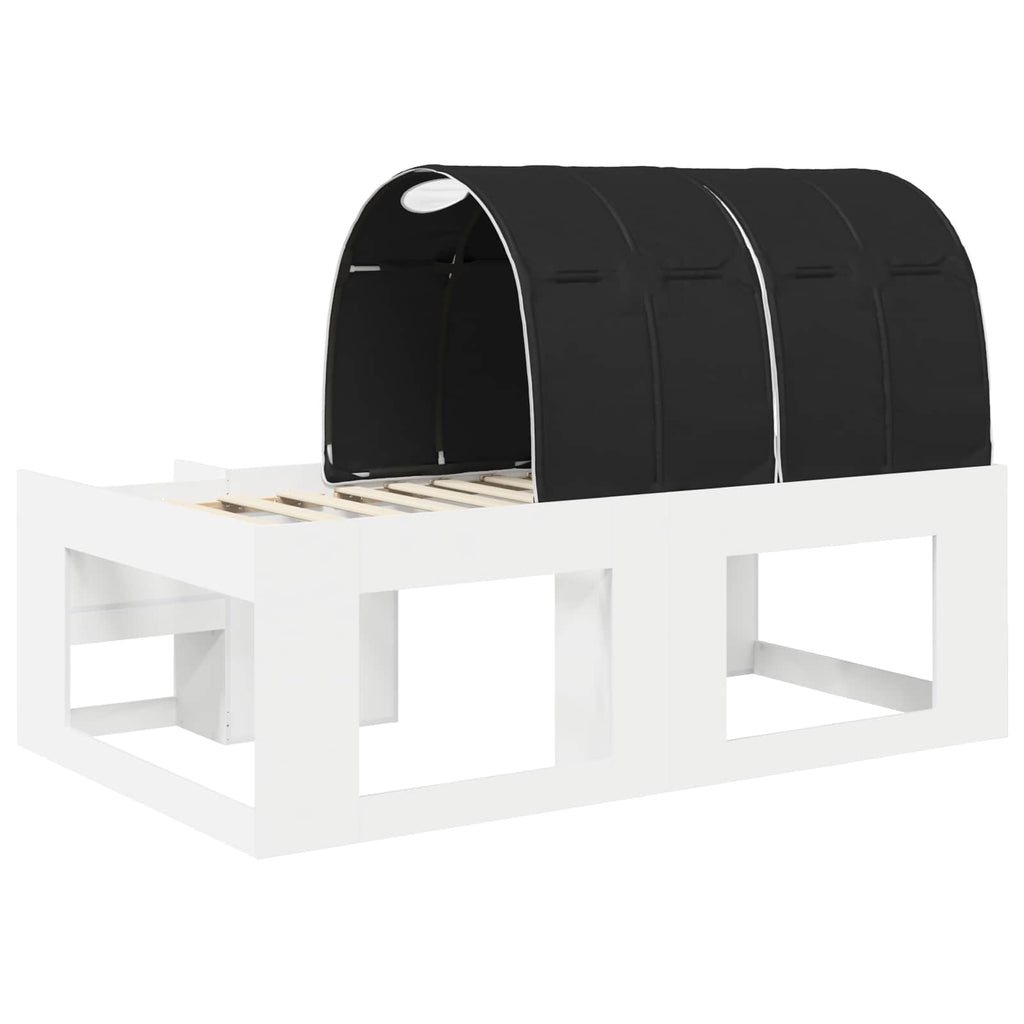 vidaXL Łóżko z tunelami 3 pcs biały i czarny Materiał drewnopochodny