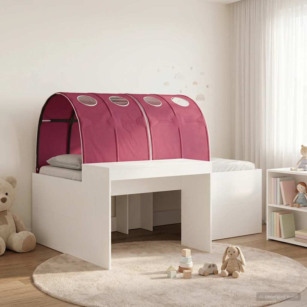 vidaXL Rama łóżka z tunelem z półką 3 pcs Biały i czerwony