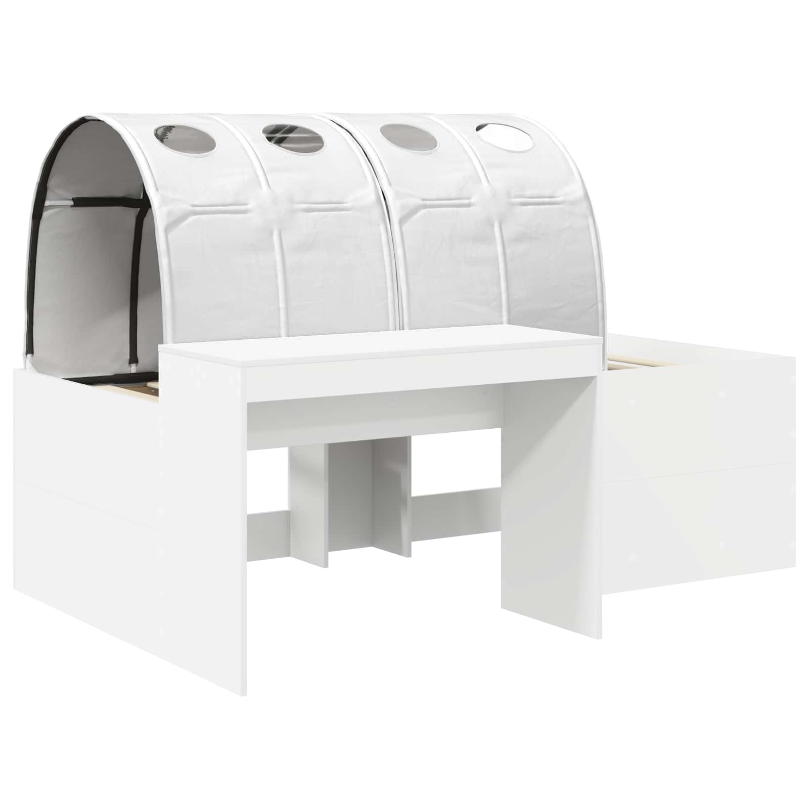 vidaXL Rama łóżka z tunelem 3 pcs Biały Materiał drewnopochodny