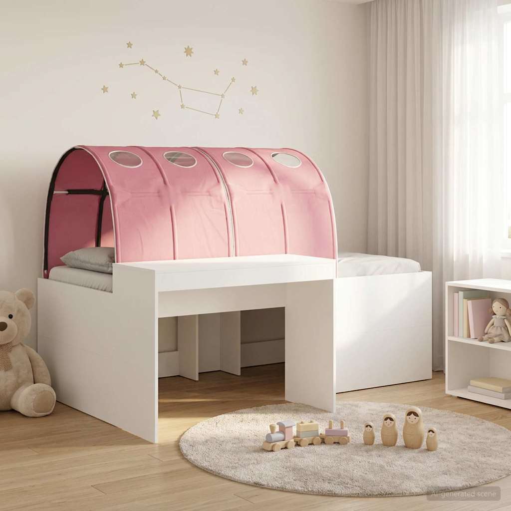 vidaXL Łóżko z Tunelem 4 pcs Dąb Artisian i Różowy Drewno inżynieryjne