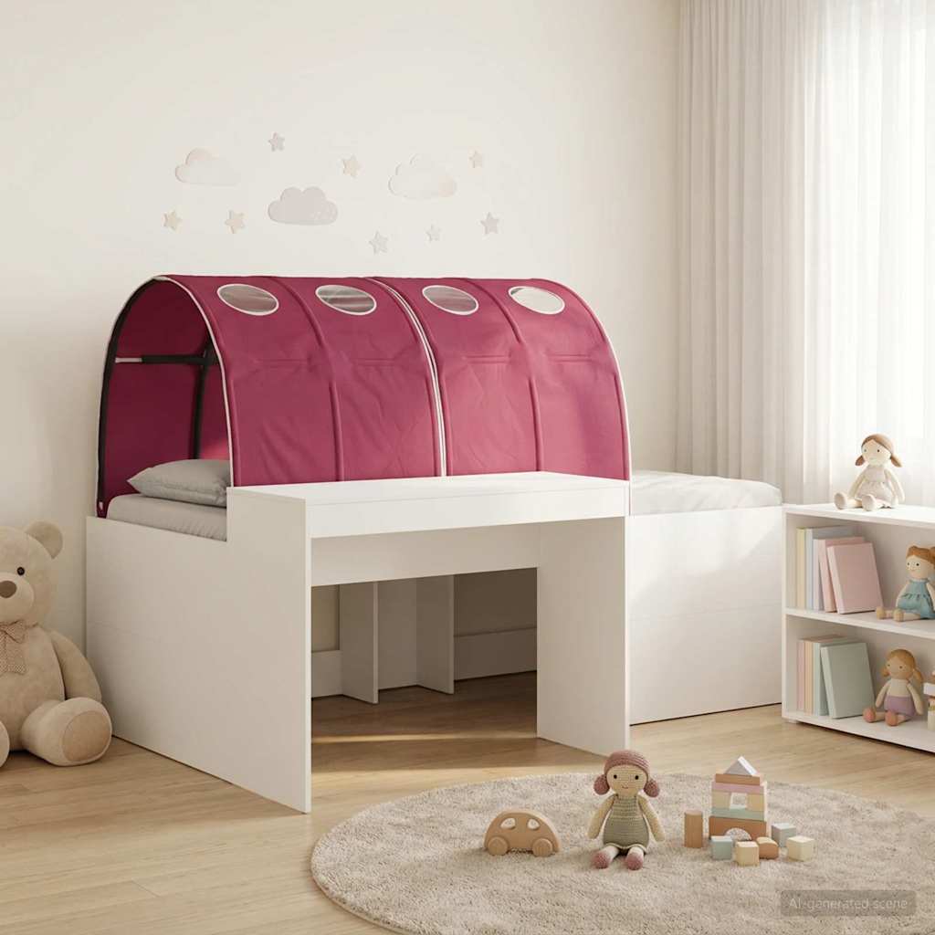 vidaXL Łóżko z Tunelem 4 pcs Dąb Artisian i Czerwony