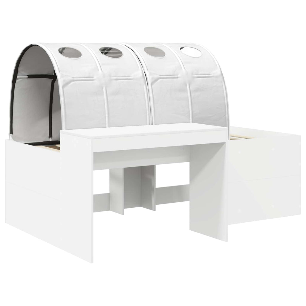 vidaXL Łóżko z Tunelem 4 pcs Dąb Artisian i Biały Drewno inżynieryjne