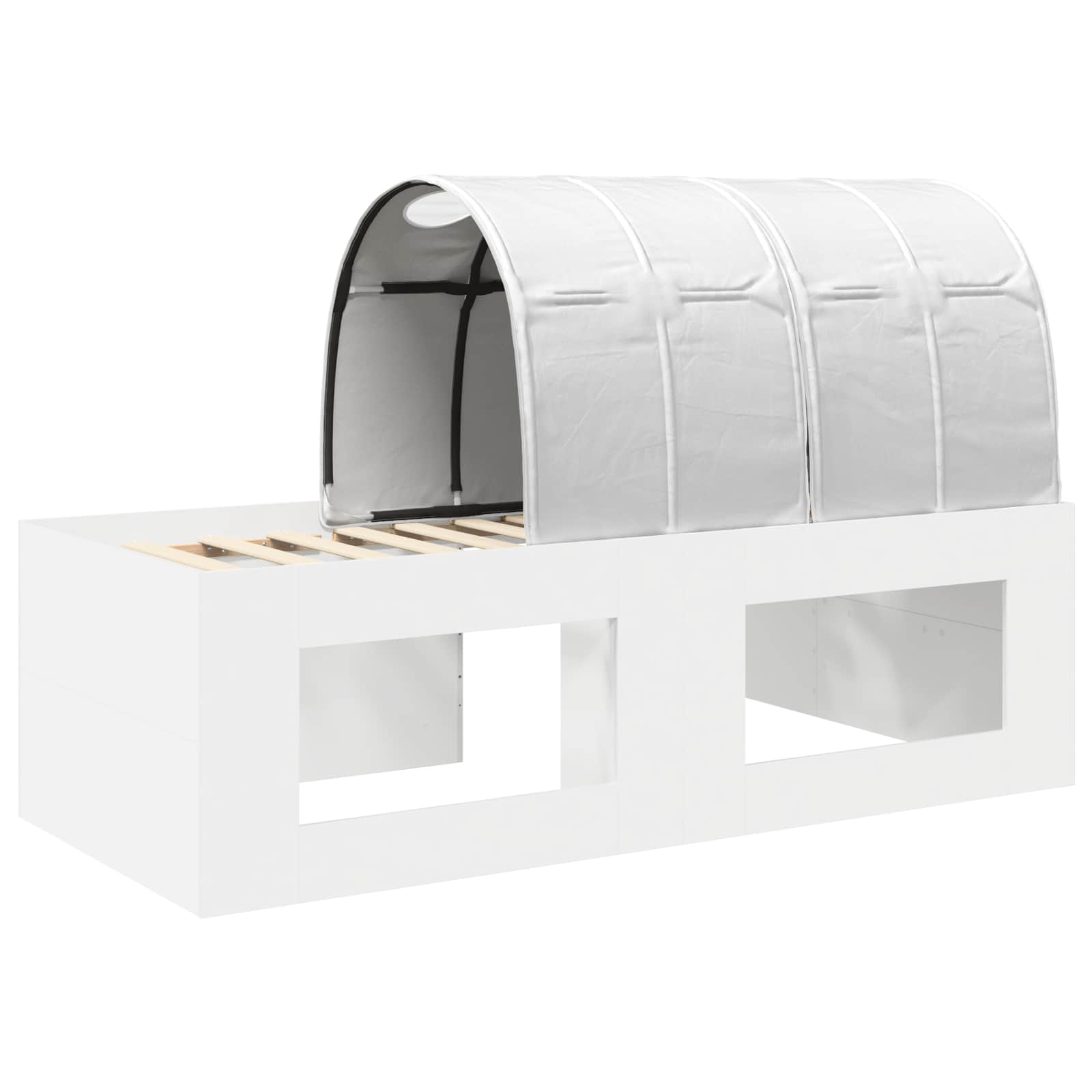 vidaXL Łóżko z Tunelem 4 pcs Dąb Artisian i Biały Drewno inżynieryjne