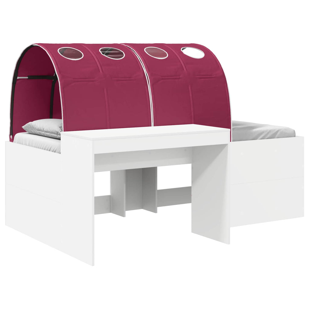vidaXL Łóżko z Tunelami 4 pcs Biały i czerwony Drewno inżynieryjne