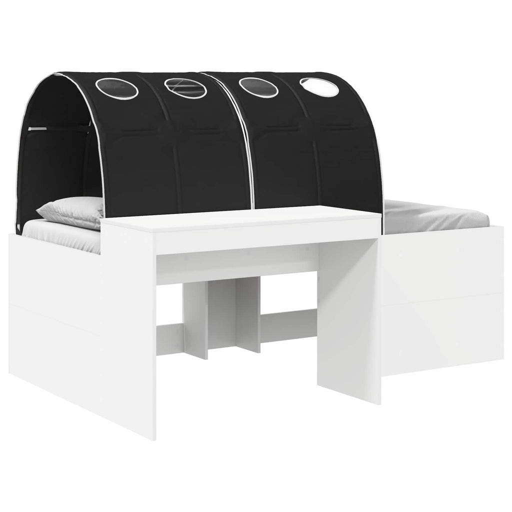 vidaXL Łóżko z Tunelami 4 pcs biały i czarny Drewno inżynieryjne