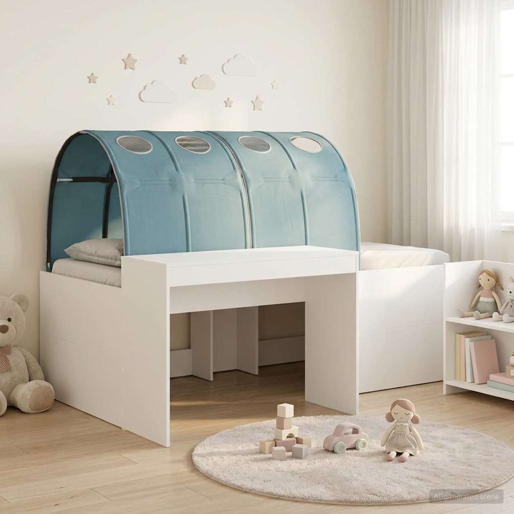 vidaXL Łóżko z Tunelem 4 pcs Dąb Artisian i Jasnoniebieski
