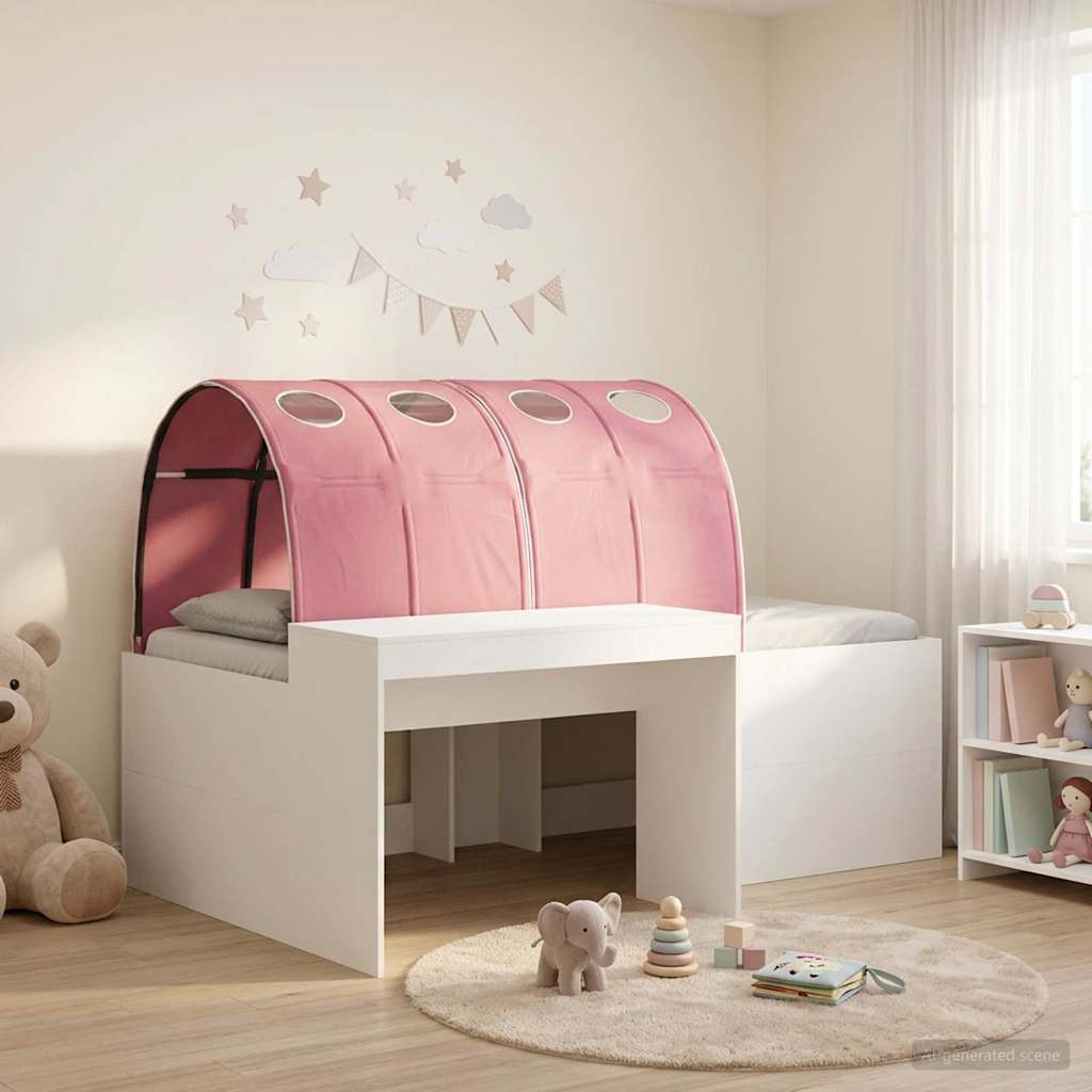 vidaXL Łóżko z Tunelem 4 pcs Dąb Artisian i Różowy Drewno inżynieryjne
