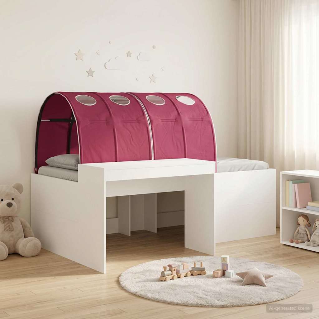 vidaXL Łóżko z Tunelem 4 pcs Dąb Artisian i Czerwony