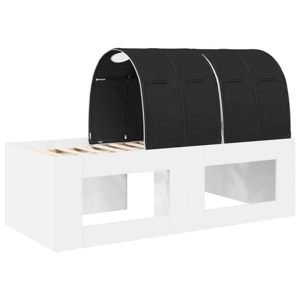 vidaXL Łóżko z Tunelem 4 pcs Dąb Artisian i Czarny Drewno inżynieryjne