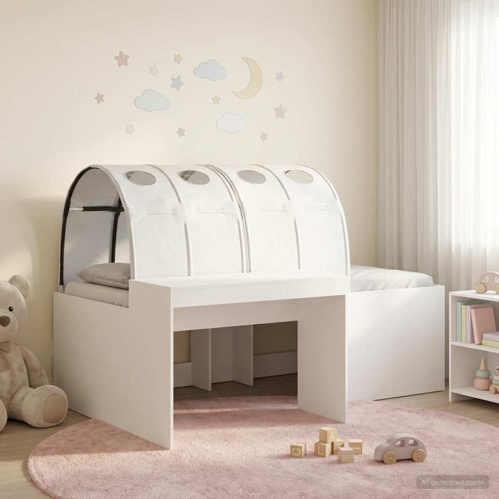 vidaXL Łóżko z Tunelem 4 pcs Dąb Artisian i Biały Drewno inżynieryjne