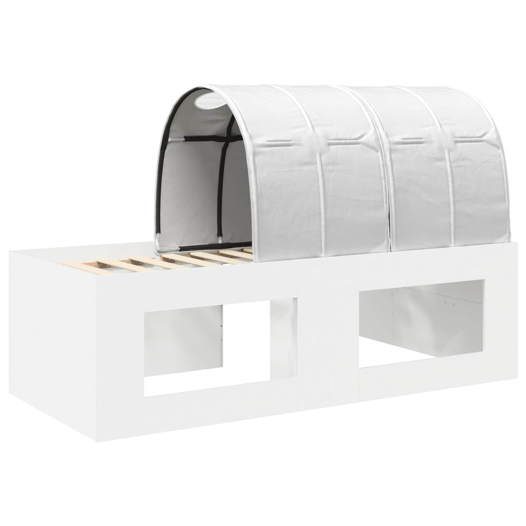vidaXL Łóżko z Tunelem 4 pcs Dąb Artisian i Biały Drewno inżynieryjne