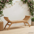 vidaXL Ławka ogrodowa 2 -Seater 126 cm Lite drewno teakowe naturalny