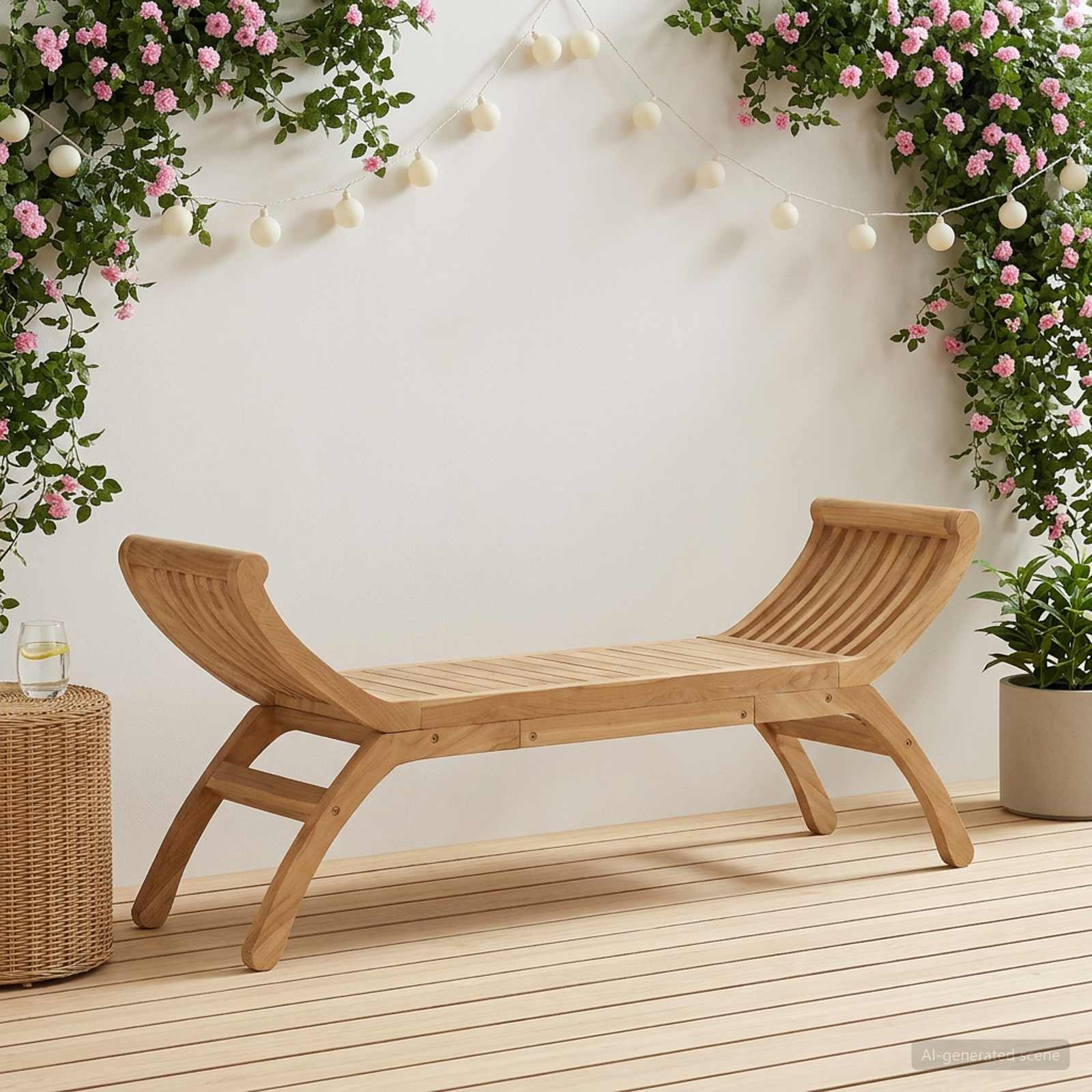 vidaXL Ławka ogrodowa 2 -Seater 126 cm Lite drewno teakowe naturalny
