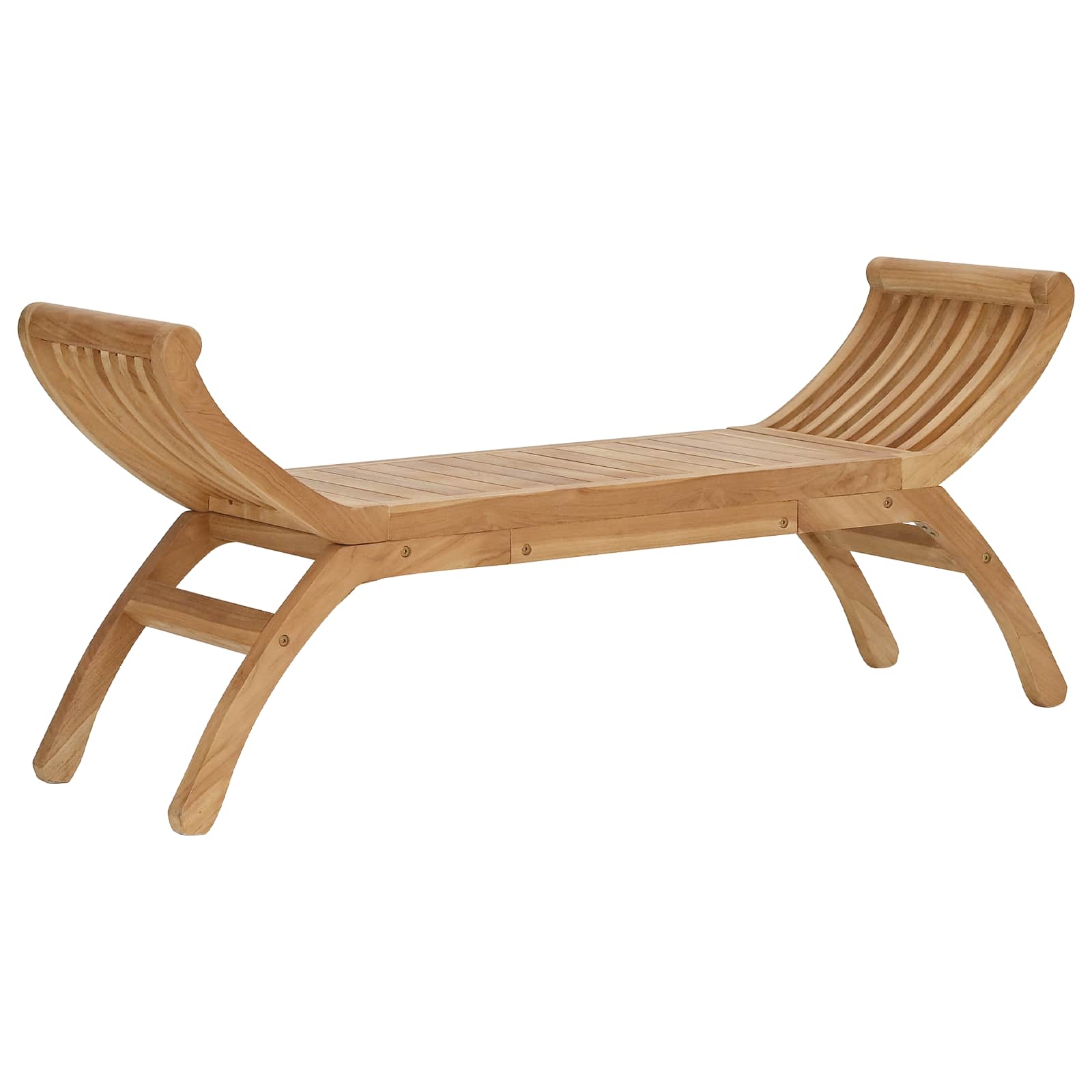 vidaXL Ławka ogrodowa 2 -Seater 126 cm Lite drewno teakowe naturalny