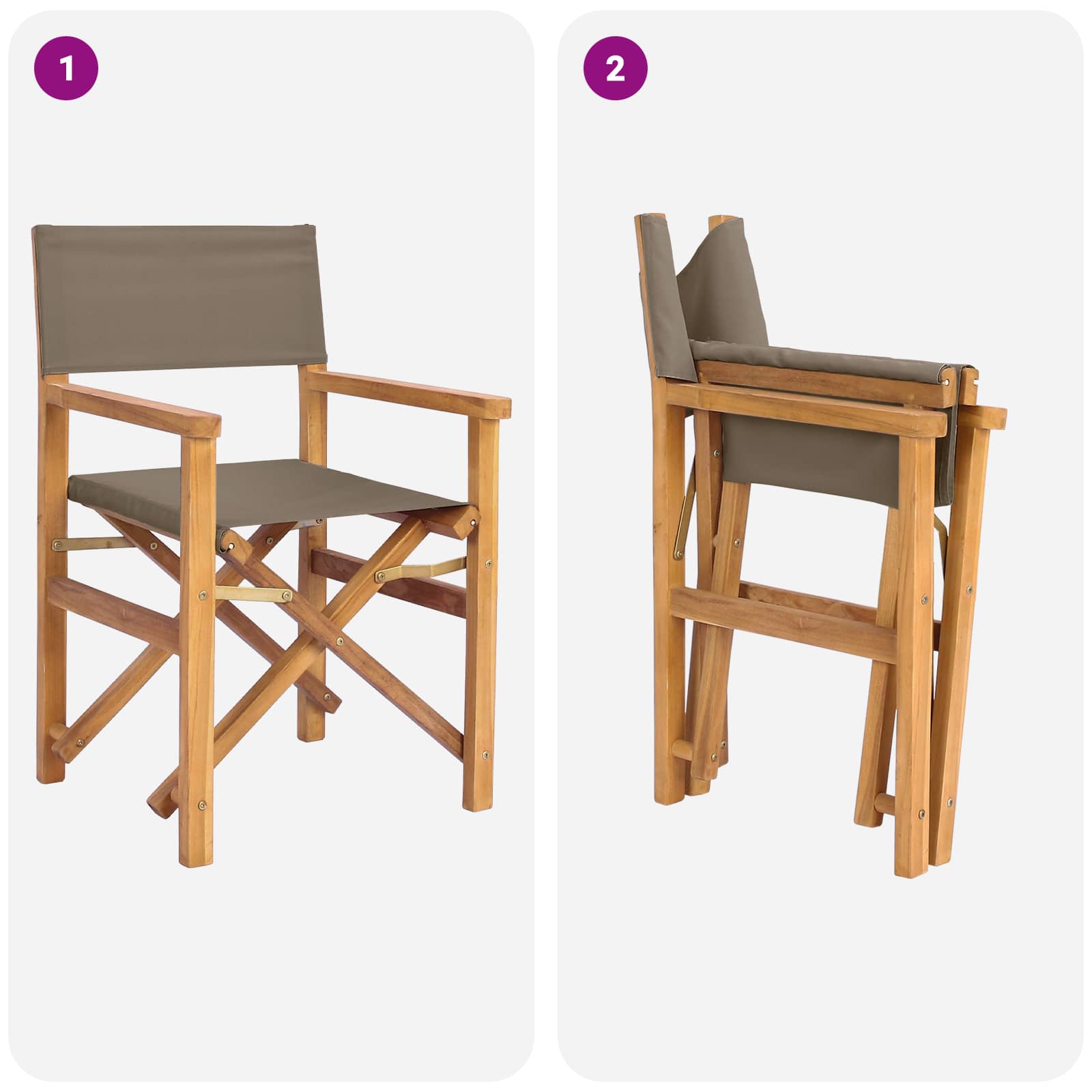 vidaXL Krzesło dyrektorskie 100% Poliester, solidny teak