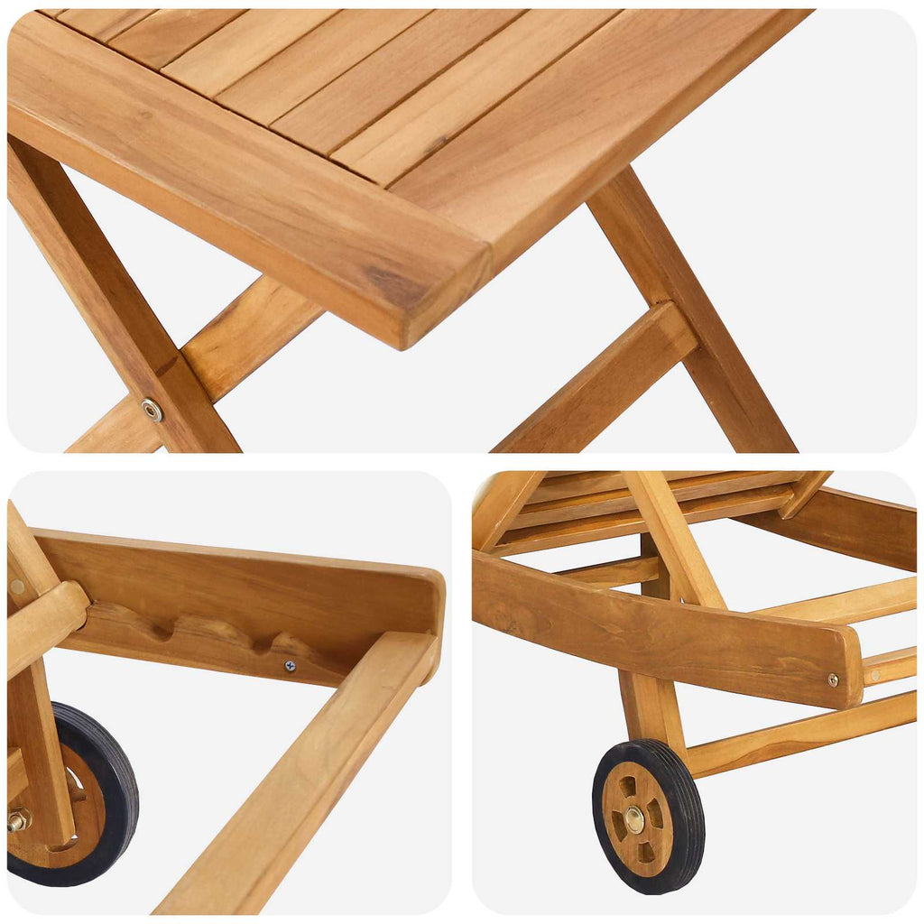 vidaXL Leżak 2 pcs brązowy Lite drewno teakowe