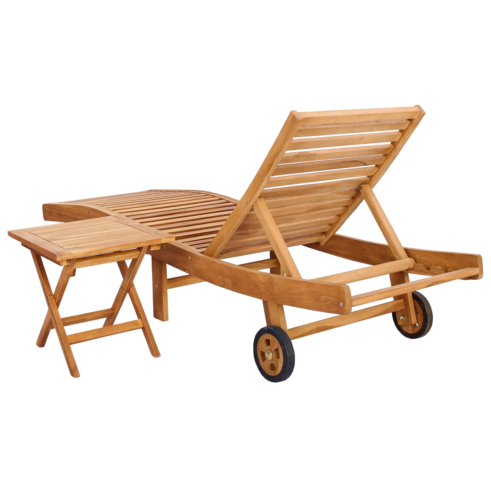 vidaXL Leżak 2 pcs brązowy Lite drewno teakowe
