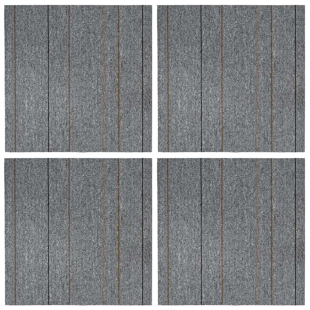 vidaXL Płytka dywanowa Jasnoszary z paskiem 50 x 50 cm 4 pcs