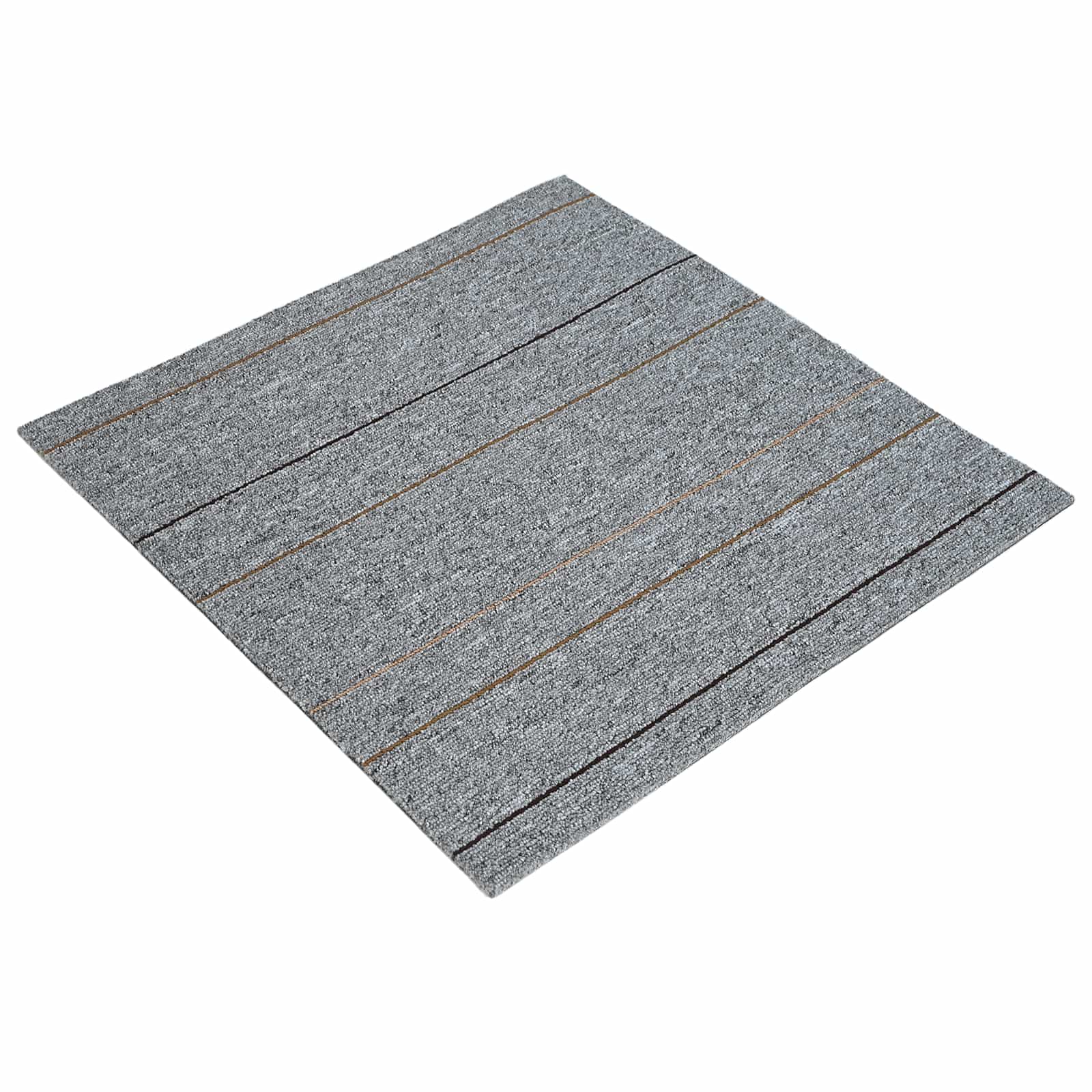 vidaXL Płytka dywanowa Jasnoszary w paski 50 x 50 cm 20 pcs PP i bitum