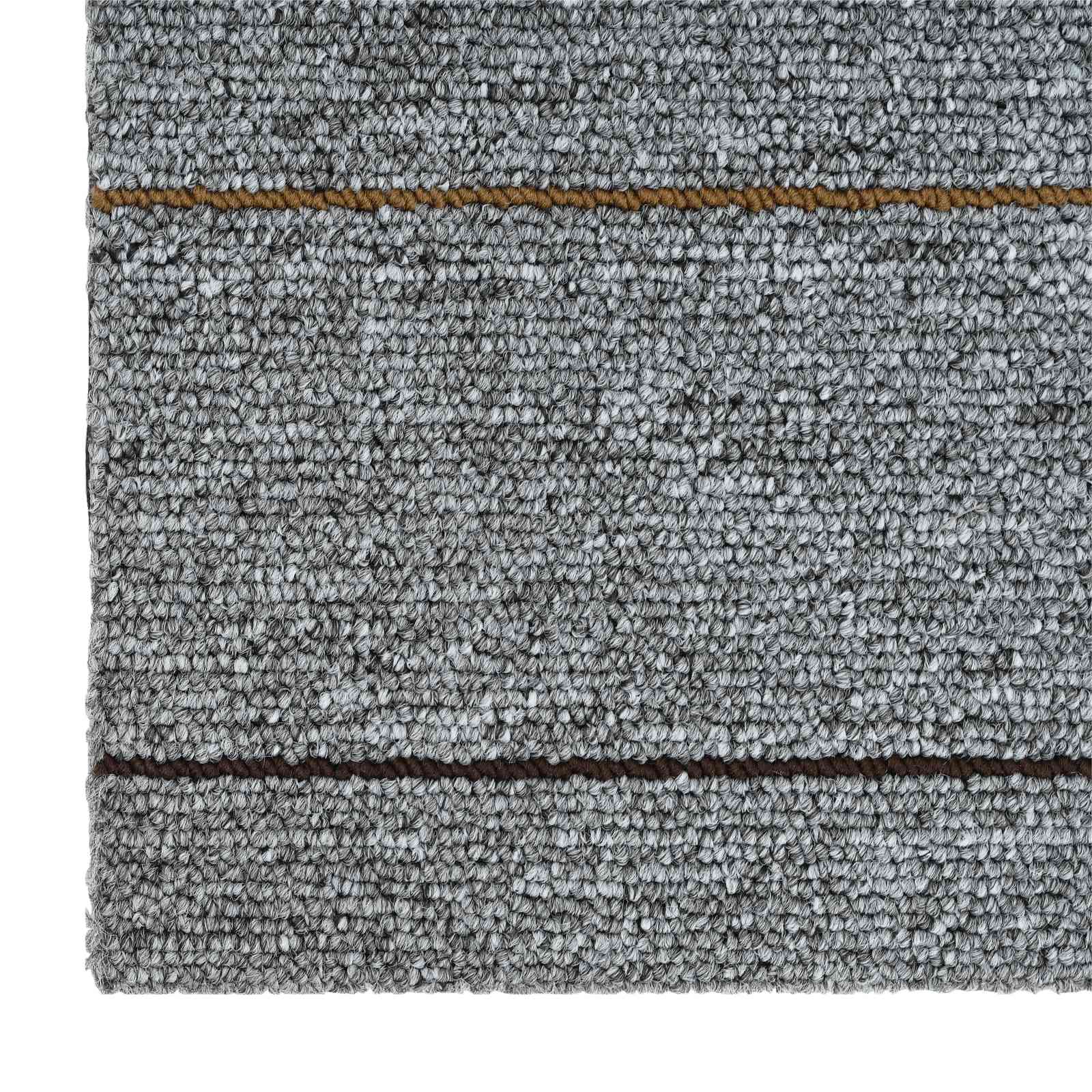 vidaXL Płytka dywanowa Jasnoszary w paski 50 x 50 cm 36 pcs PP i bitum