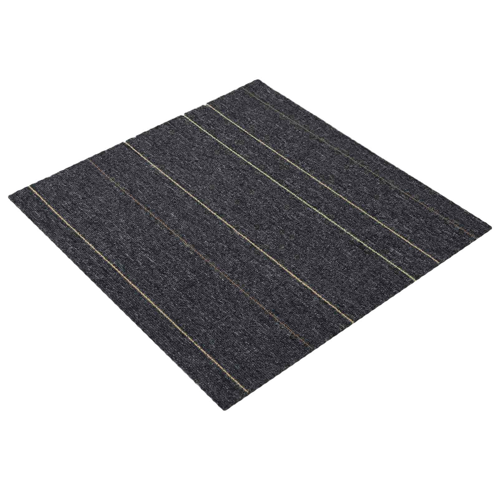 vidaXL Płytka dywanowa Ciemnoszary w paski 50 x 50 cm 4 pcs PP i bitum