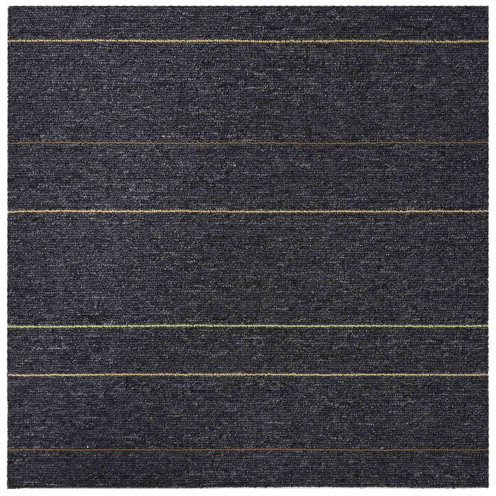 vidaXL Płytka dywanowa Ciemnoszary w paski 50 x 50 cm 4 pcs PP i bitum