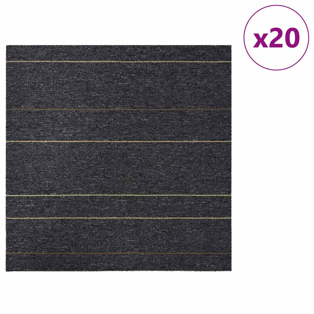 vidaXL Płytka dywanowa Ciemnoszary w paski 50 x 50 cm 20 pcs