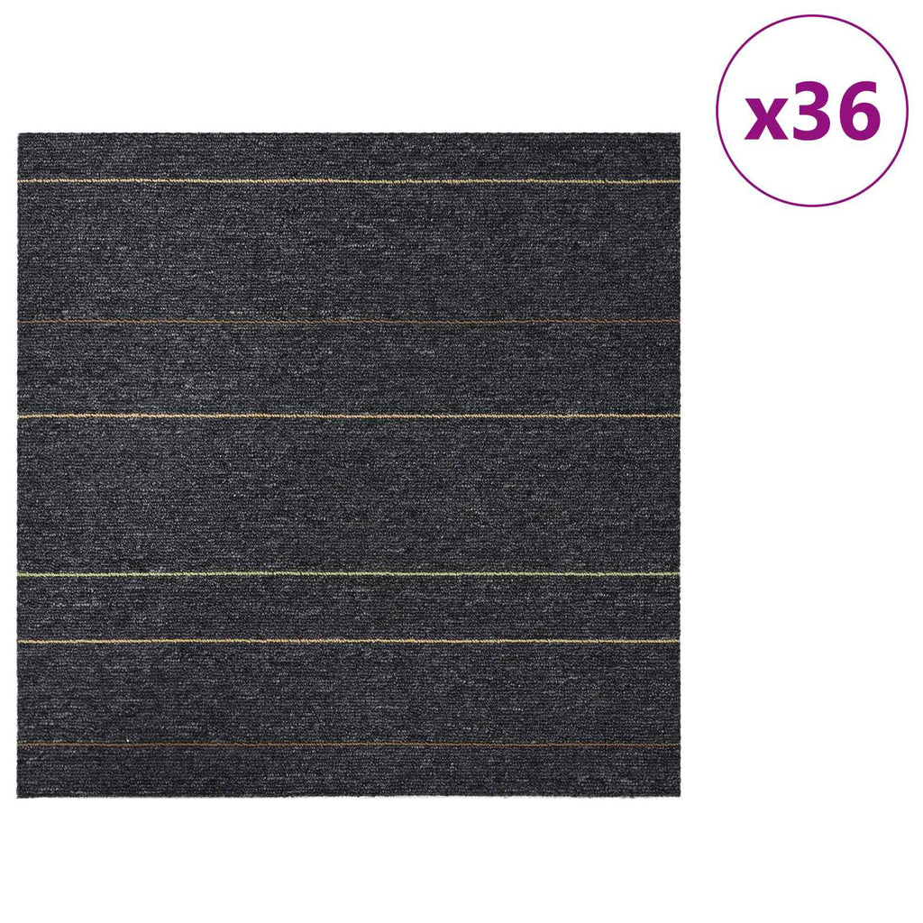 vidaXL Płytka dywanowa Ciemnoszary w paski 50 x 50 cm 36 pcs