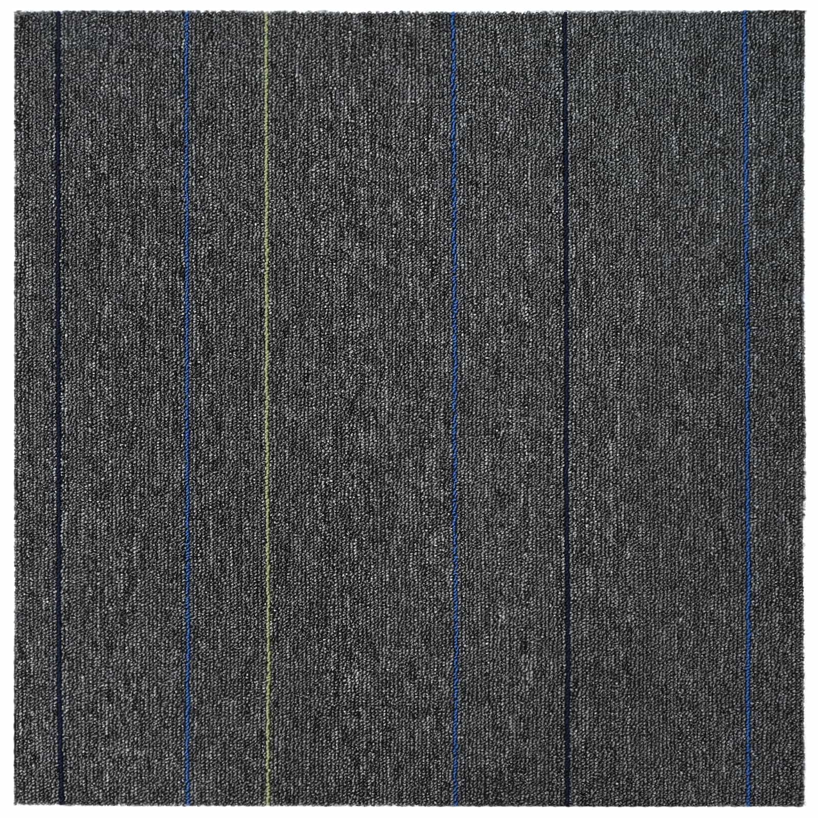 vidaXL Płytka dywanowa Średni Szary w Paski 50 x 50 cm 36 pcs